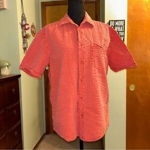 Urban Outfitters orange textured short sleeve button down size S